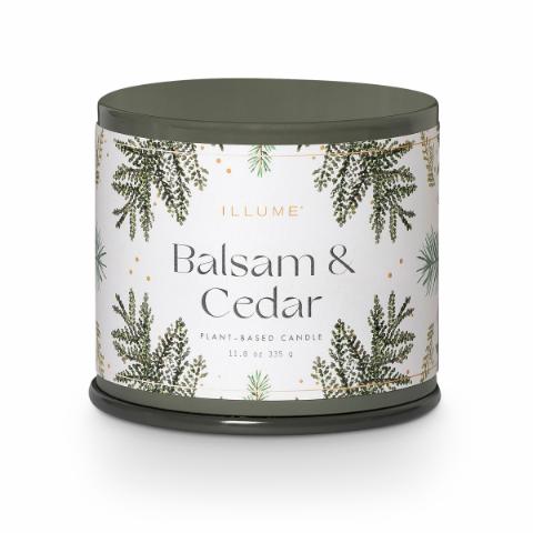 Balsam & Cedar Vanity Tin Candle, Green, 