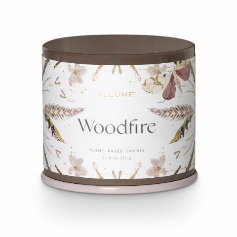 Woodfire Vanity Tin Duftlys, Brun, 