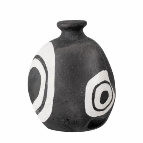 Bloomingville Schila - vaso in terracotta a righe bianche e nere