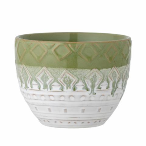 Basel Flowerpot, Green, Stoneware