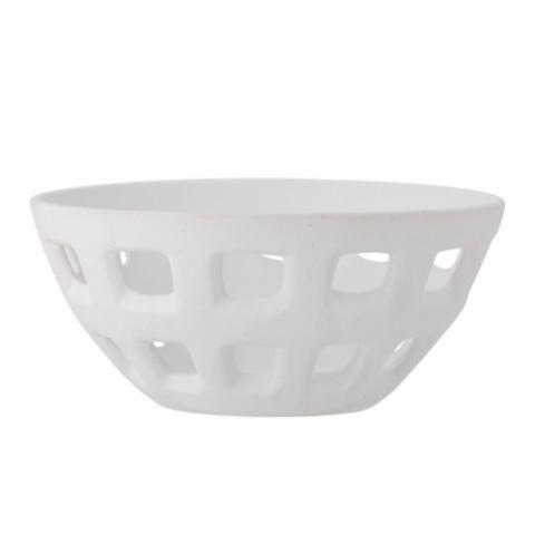 Foligno Deco Bowl, White, Stoneware