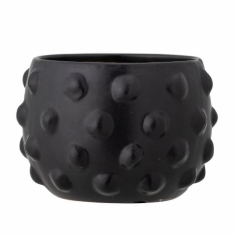 Parvin Deco Flowerpot, Black, Terracotta