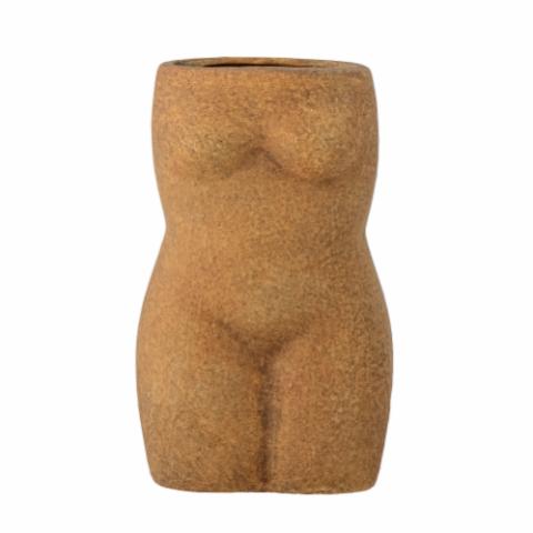 Emeli Deco Vase, Brown, Terracotta