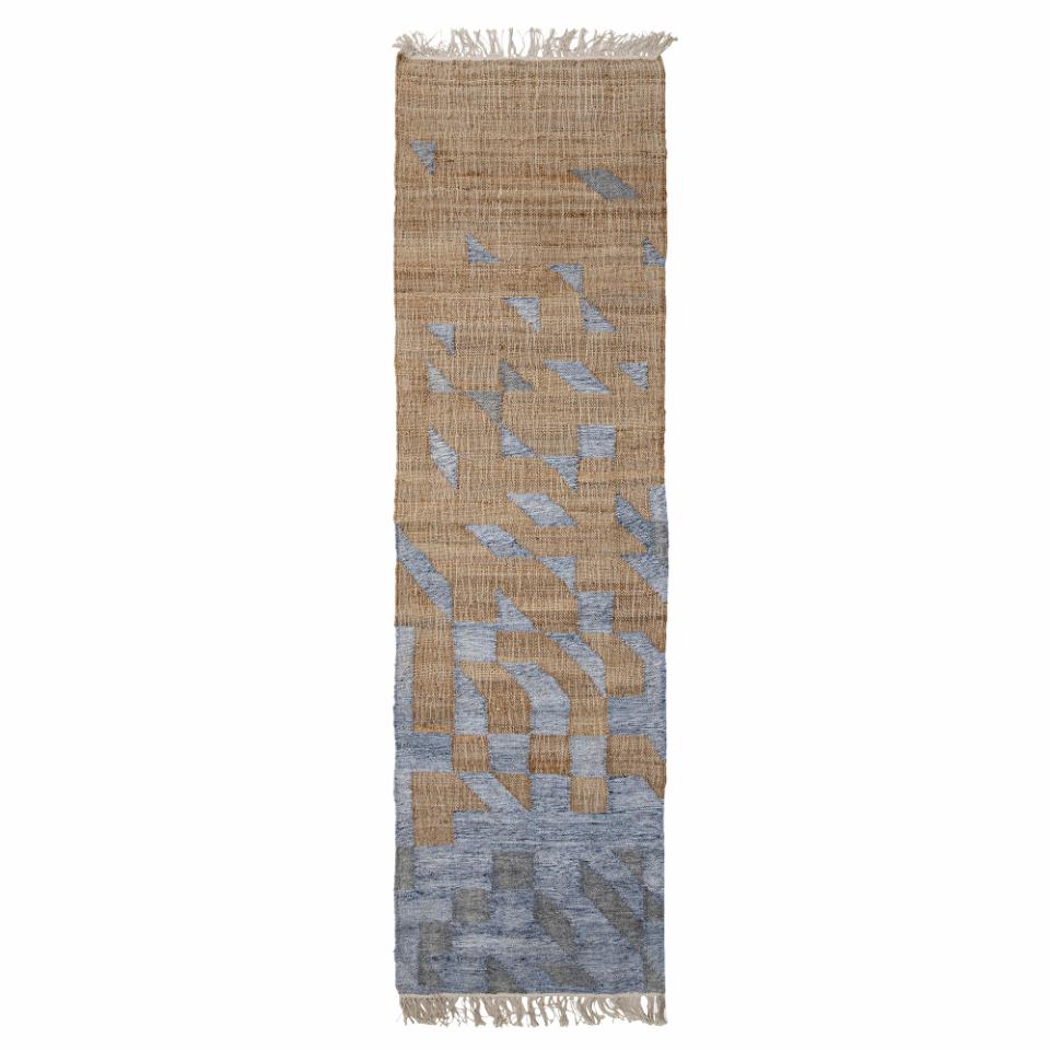 Tapis rectangulaire en jute bleu 245 x 75 cm Vikka - Bloomingville