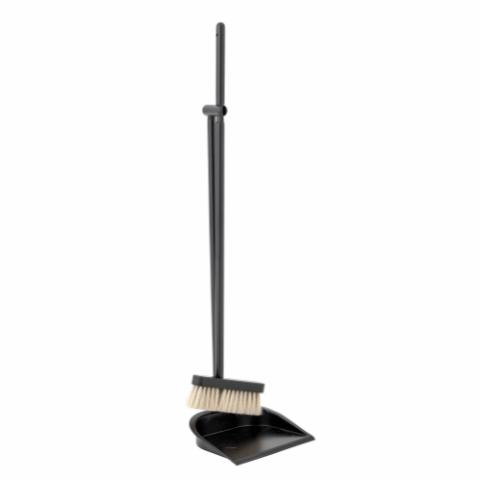 Cleaning Dustpan & Broom, Black, Beech