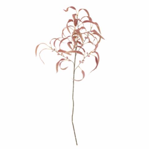 Eucalyptus Tige de Fleur Artificielle, Rouge, Plastique