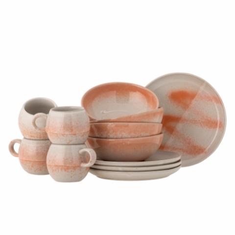 Paula Breakfast Set, Orange, Stoneware