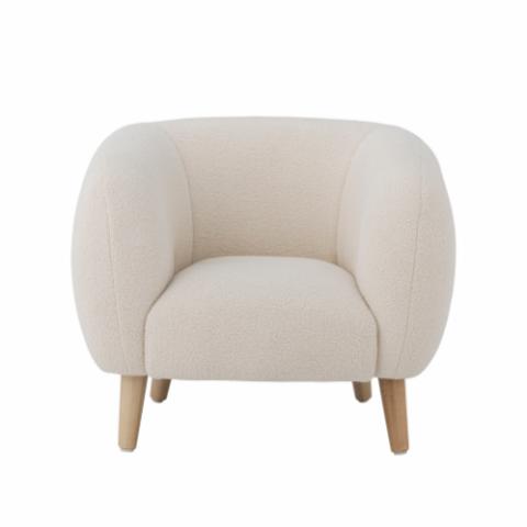 Cade Lounge Chair, White, Polyester