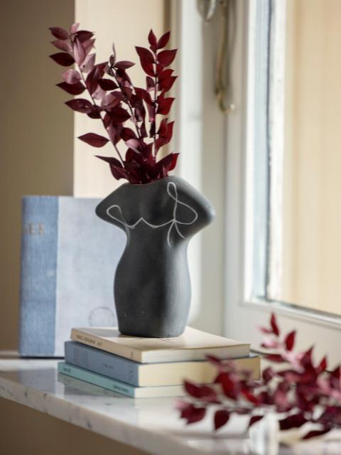 Lulu Deco Vase, Black, Terracotta