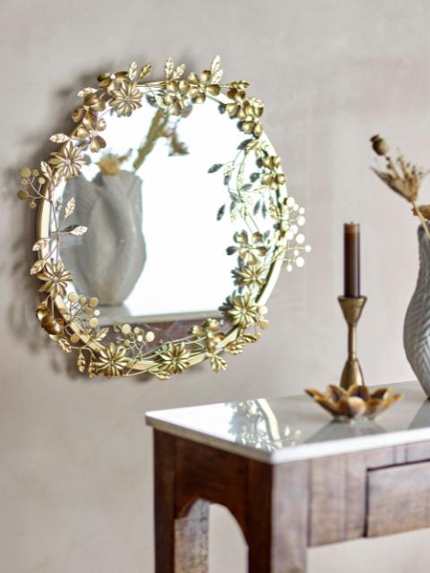 Jenne Wall Mirror, Gold, Metal