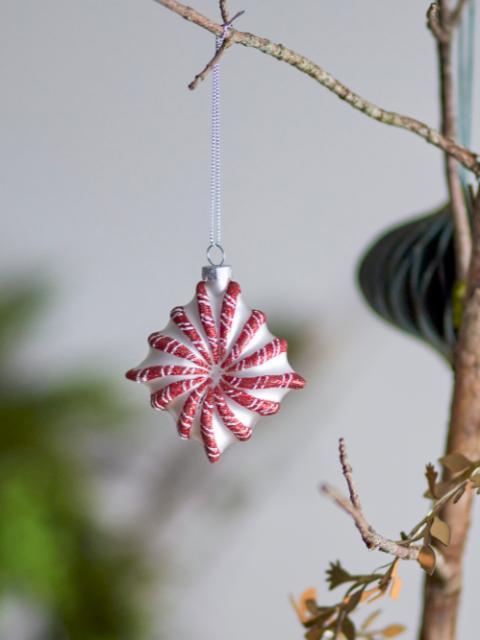 Candy Ornament, Red, Glass