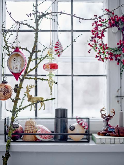 Chrissie Ornament, Rød, Glas