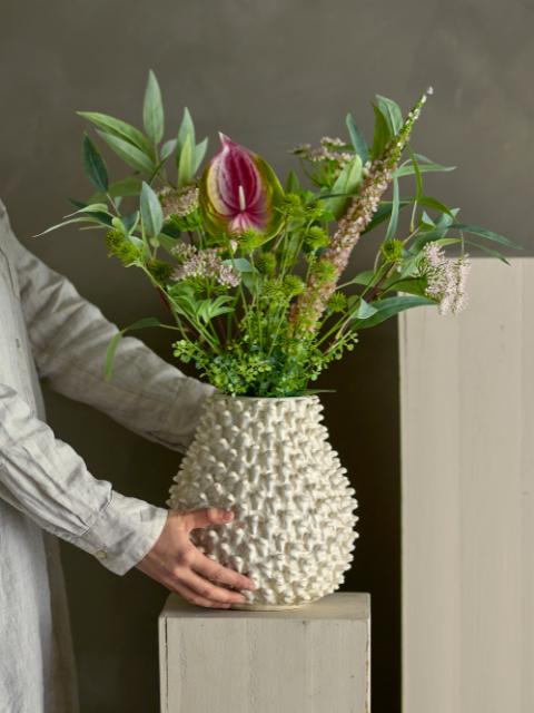 Spikey Vase, Natur, Steingut