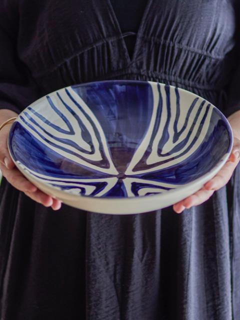 Shama Bowl, Blue, Stoneware