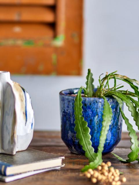 Nilay Deco Flowerpot, Blue, Terracotta
