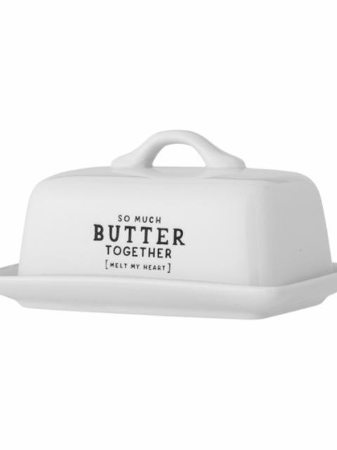 Wendy Butter Box, White, Stoneware
