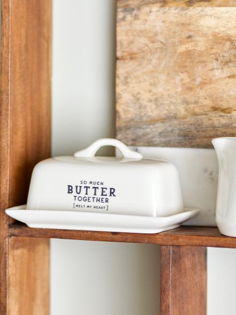 Wendy Butter Box, White, Stoneware