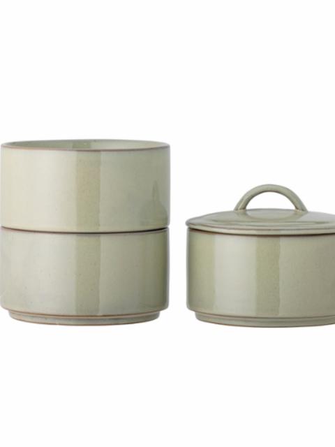 Ebba Jar w/Lid, Green, Stoneware