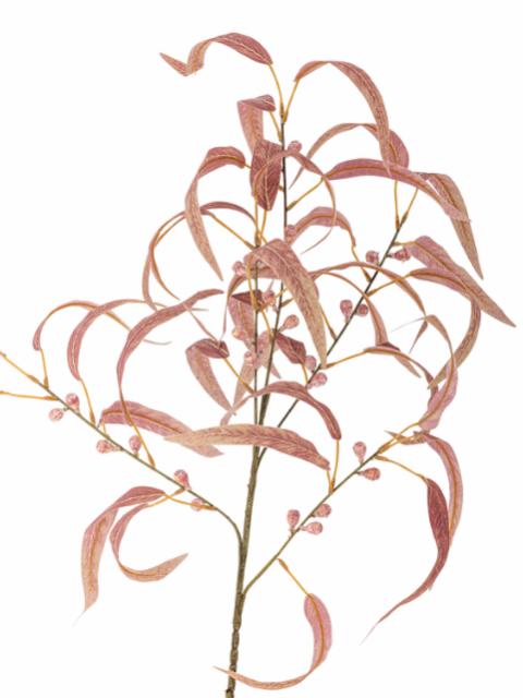 Eucalyptus Tige de Fleur Artificielle, Rouge, Plastique