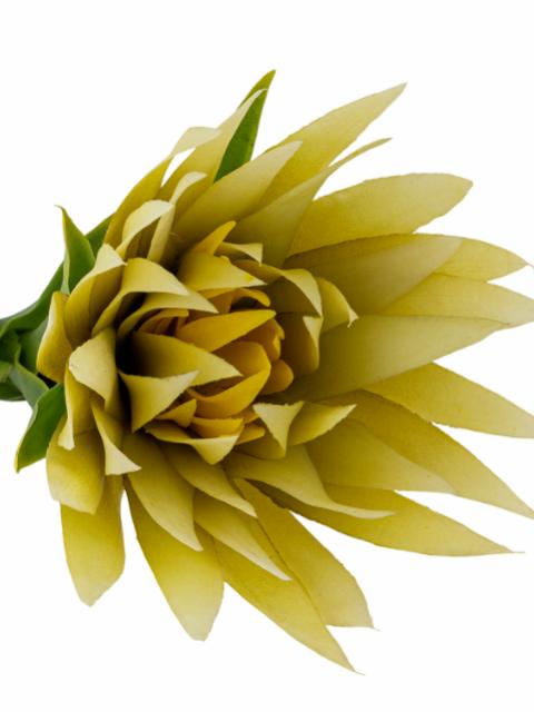 Lily Tige de Fleur Artificielle, Jaune, Plastique