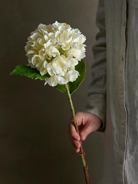 Hydrangea Stem, White, Artificial Flowers