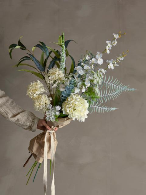 Symphonie Bouquet de Fleurs Artificielle, Blanc, Plastique