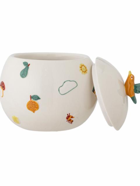 Agnes Jar w/Lid, White, Stoneware