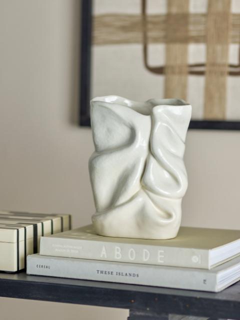 Fabrice Vase, White, Stoneware