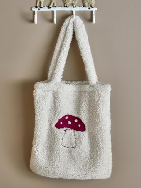 Mushroom Bag, White, Polyester