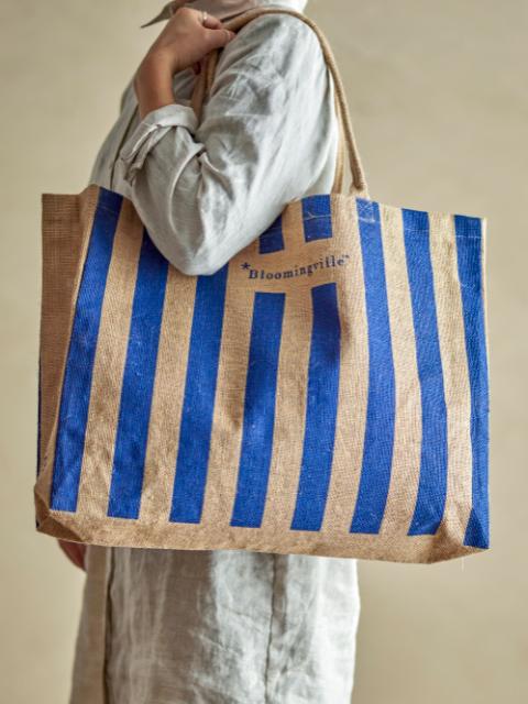 Bergamo Shopping Bag, Blue, Jute