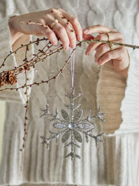 Juanna Ornament, Sølv, Glas