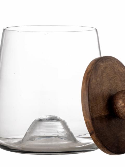 Asami Gefäß mit Deckel, Klar, Recyceltes Glas