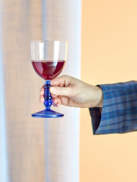 Noemi Wine Glass, Blue, Glass