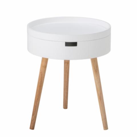 Tapa Table d'appoint, Blanc, Pin