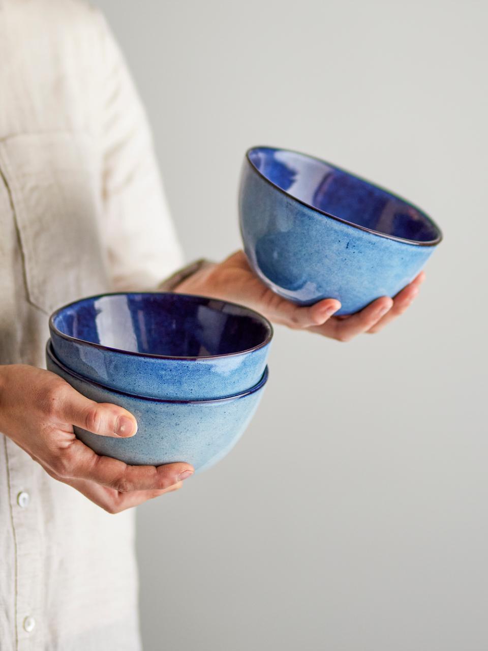 Sandrine Schale, Blau, Steingut