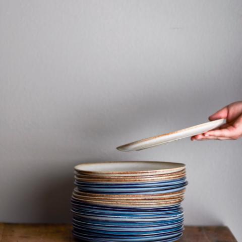 Sandrine Assiette, Blue, Grès