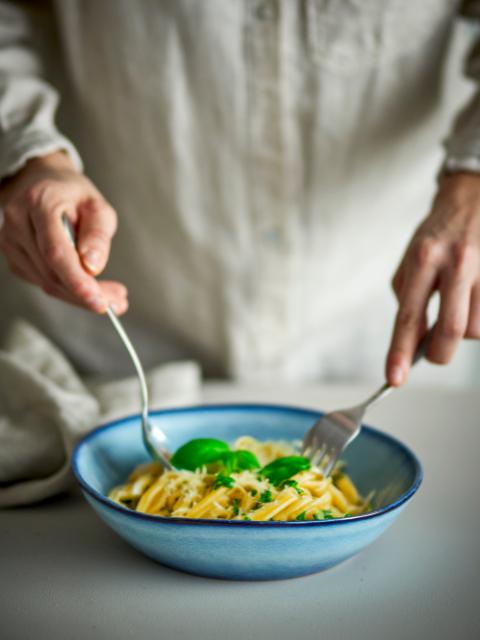 Sandrine Tallerken Dyb, Blå, Stentøj