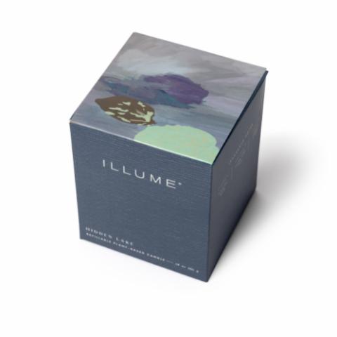 Hidden Lake Box Glass Candle, Blå,