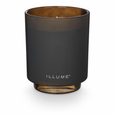 Woodfire Box Glass Candle, Brown,