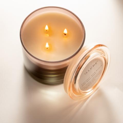 Coconut Milk Mango Statement Glas Duftlys, Rosa,