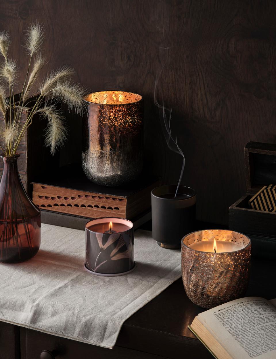Woodfire Crackle Glas Kerze, Braun