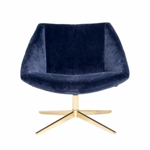 Elegant Lounge Stol, Blå, Polyester