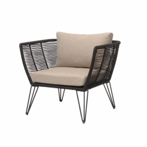 Mundo Loungestol, Sort, Metal