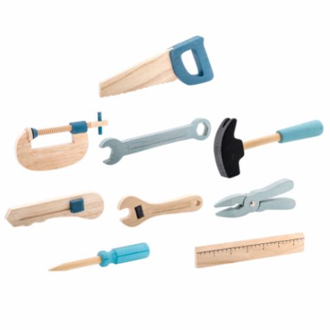 Robin Kit d’outils en jouet, Blue, Hêtre