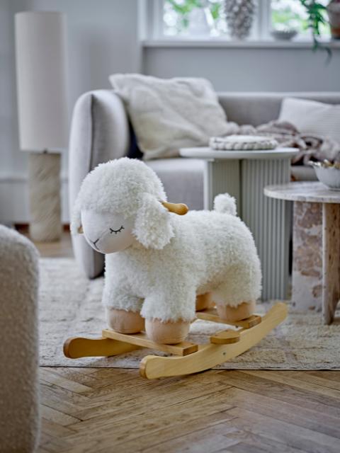 Laasrith Rocking Toy, Sheep, White, Polyester