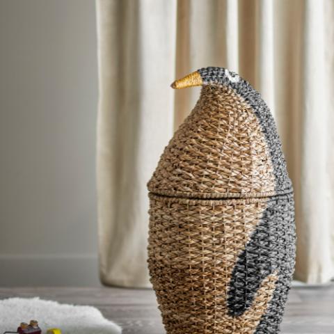 Tazia Panier avec couvercle, Noir, Herbe de Bankuan