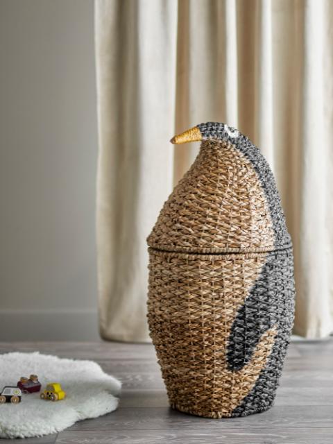 Tazia Panier avec couvercle, Noir, Herbe de Bankuan