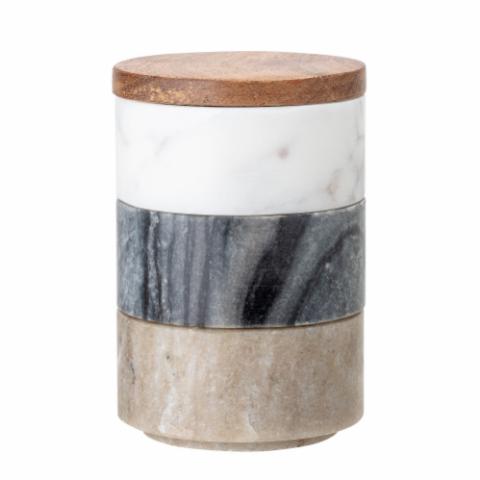 Mael Jar w/Lid, White, Marble
