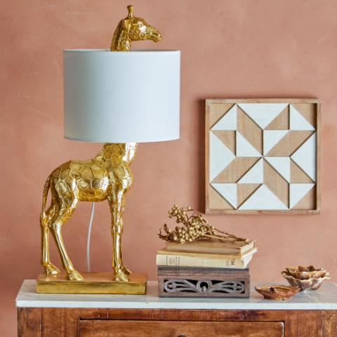 Silas Table lamp, Gold, Polyresin