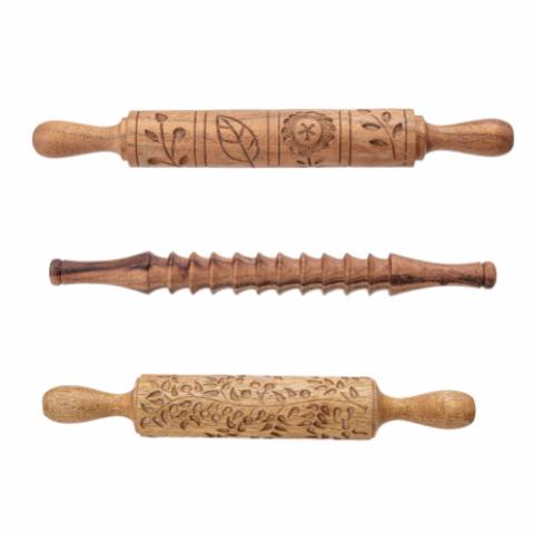 Kiesha Rolling Pin, Brown, Reclaimed Wood